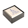 ADA 4" Square Exit Handicap Logo Push to Open Button - Stainless Steel - Surface Mount ABS Box (Default)