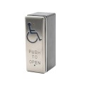 ADA Square 2" x 4" Narrow Exit Handicap Logo Pust to Open Button - Stainless Steel - Surface Mount ABS Box (Default)