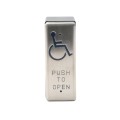 ADA Square 2" x 4" Narrow Exit Handicap Logo Pust to Open Button - Stainless Steel - Surface Mount ABS Box (Default)