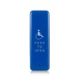 BEA Jamb Stainless Steel "Push to Open" Push Plate (Text & Blue Accessibility Logo) - 10PBJ1B