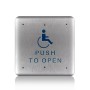 BEA 6" Stainless Steel Square Push Push Plate - "Push to Open" Text & Accessibility Logo w/ .093 Thru Holes - 10PBS61