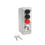 Three Button External Surface Mounted Station With Core Cylinder and Mortise Lockout - MMTC 3BLM-BC