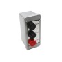 Three Button Exterior Surface Mounted Open-Close -Stop Control Station (NEMA 4 - 6 amp @ 125/250V AC) Aluminum - MMTC PBT-3