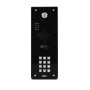 AES 1-Button Prime EDGE 4G Cellular Callbox with Keypad & Proximity 125k Reader (Powder Coated, Pedestal Mount) - PRIME-EDGE-PBK-US