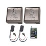 ADA 433Mhz 4" Square Two Exit Handicap Logo Push to Open Button Stainless Steel - Complete Wireless Kit 